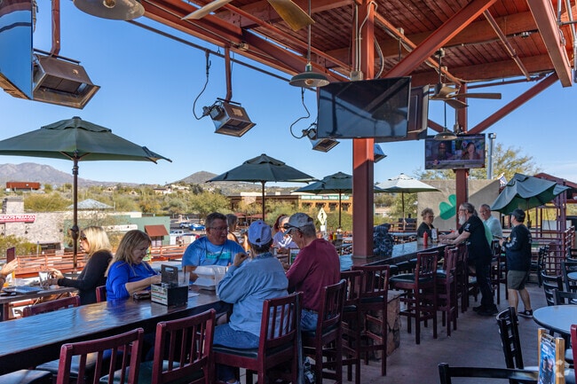 Mountain View Pub is known for its fun atmosphere and spectacular views of Cave Creek.
