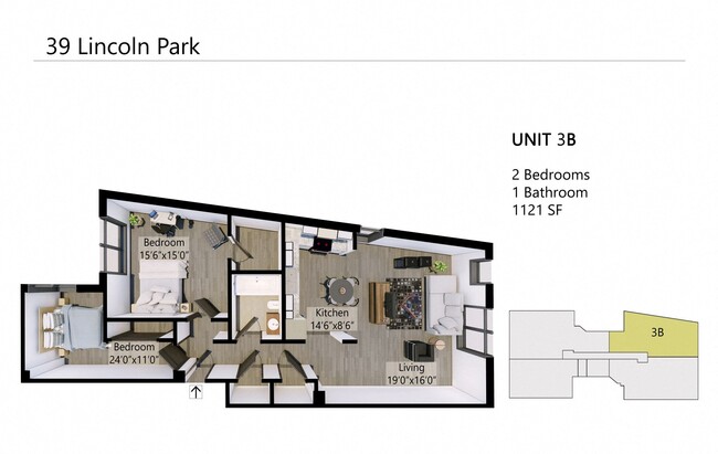 Plano de planta - Lincoln Park Lofts