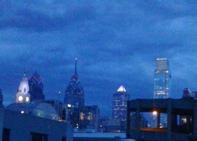 Bedroom window, night view - 1010 Race St