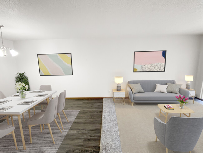 Comedor y sala de estar - Prairie View Apartments