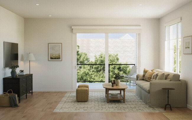 The Live Oak - Living & Balcony - Park Center at Seven Oaks