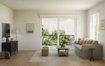 The Live Oak - Living & Balcony - Park Center at Seven Oaks