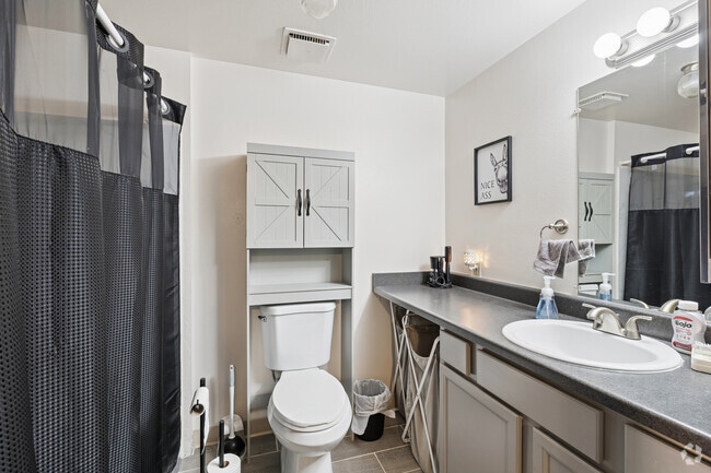 1BR, 1BA - 588SF - Bathroom - Kipling Townhomes