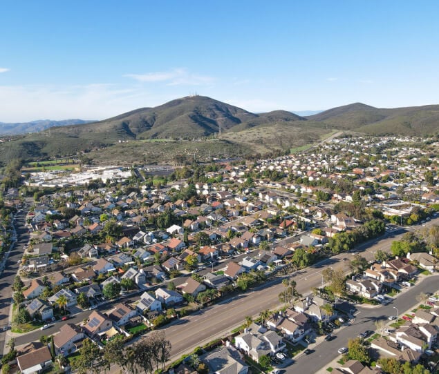 The Carmel Mountain neighborhood with Black Mountain in the background