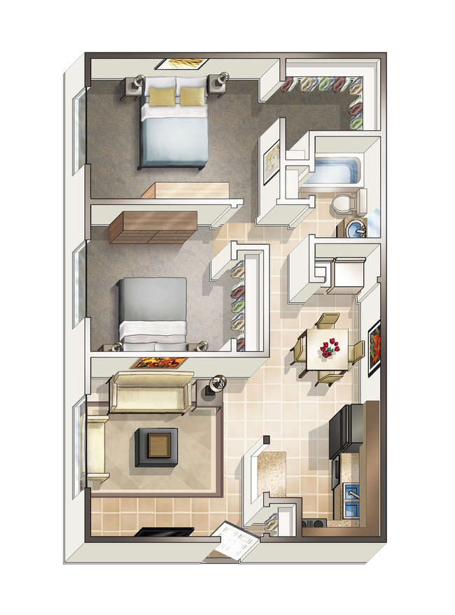 Dos habitaciones, un baño - Arcona Grove