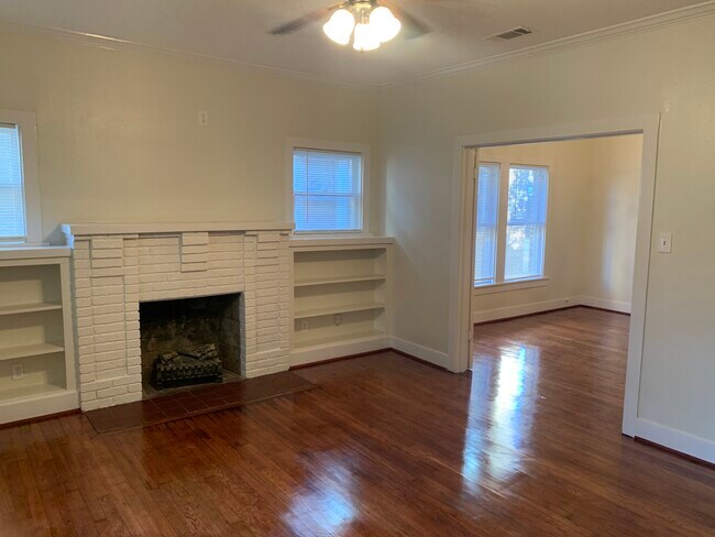 Living room with built in bookshelves - 1632 Kipling St