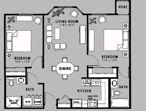 2BR/2BA - Norway Shores