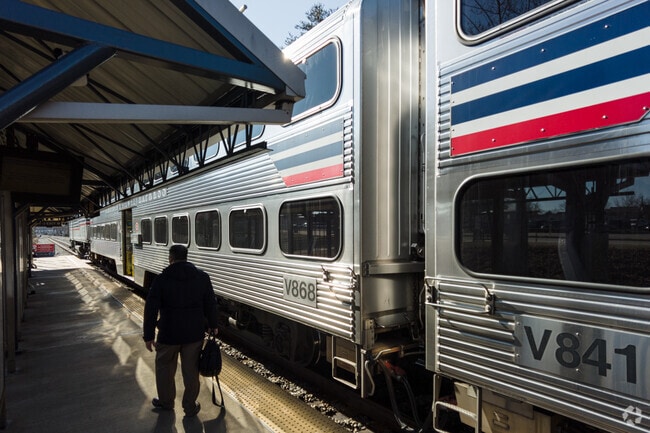 Lorton VRE station serves the Fredericksburg line to and from DC.