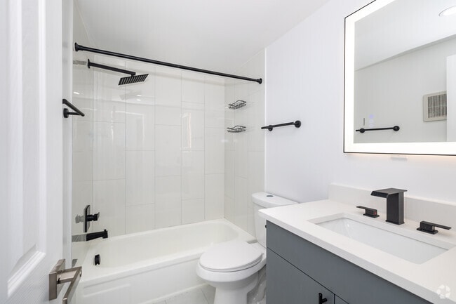 2BR, 2BA - 975SF - East Grey/Black - Bathroom - Arvada Court Apartments - Utilities included!