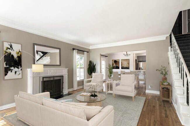 Living room (virtually staged) - 217 1/2 S Poinsettia Pl