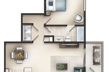 The Dogwood 1/1 744 ft² - The Boulders Apartment Homes