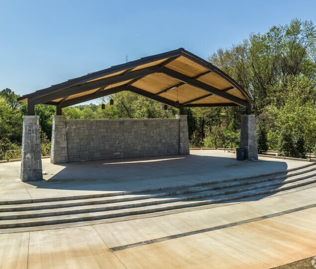 Outdoor amphitheater of Rainbow Park in Panthersville.