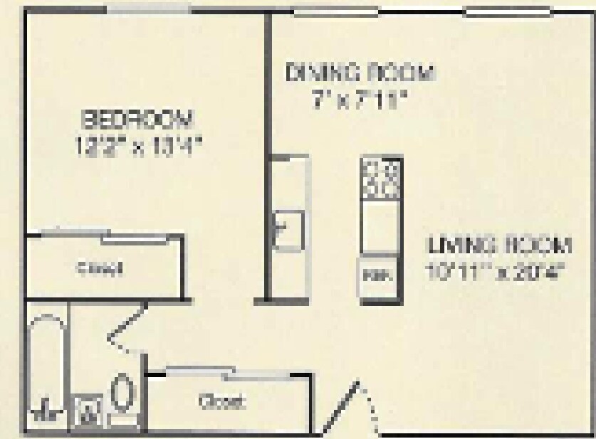 1BR/1BA - Caldwell House Apartments