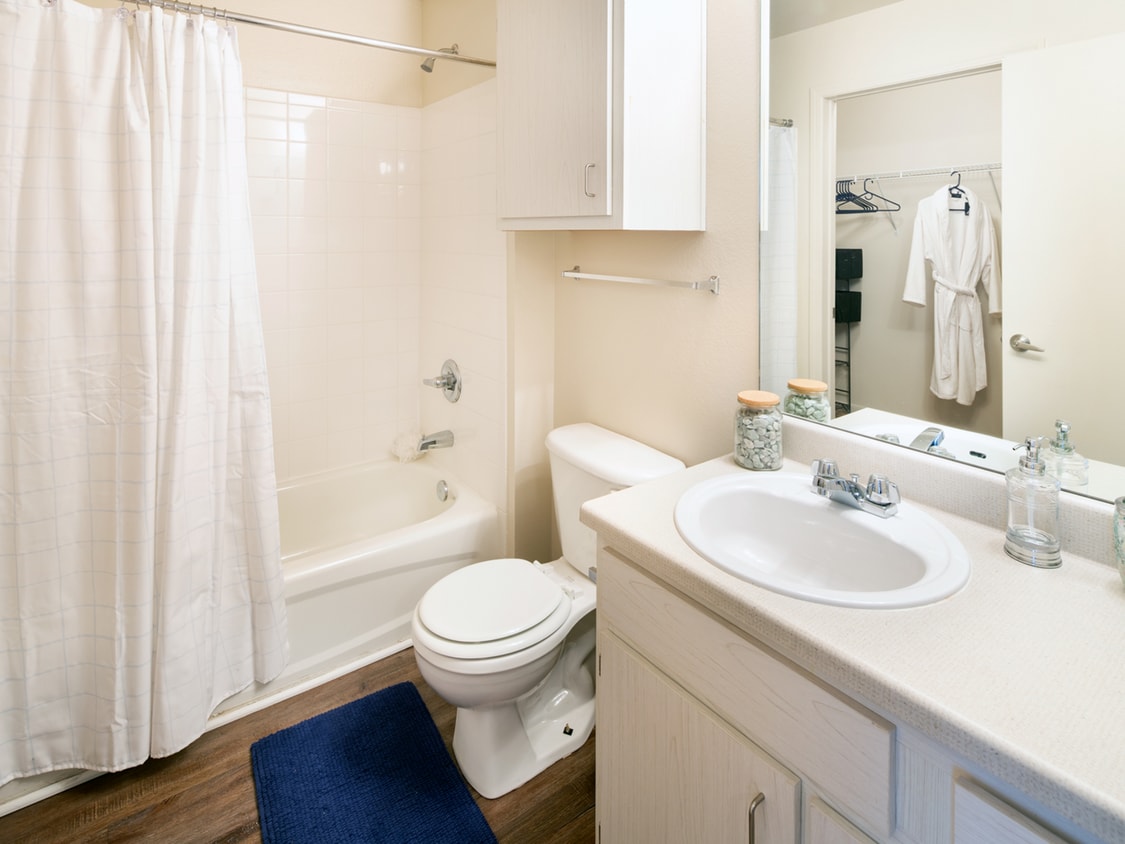 Bathroom: Yours won't be "furnished" but layout-wise it looks just like this. - 295 Wahoo Way