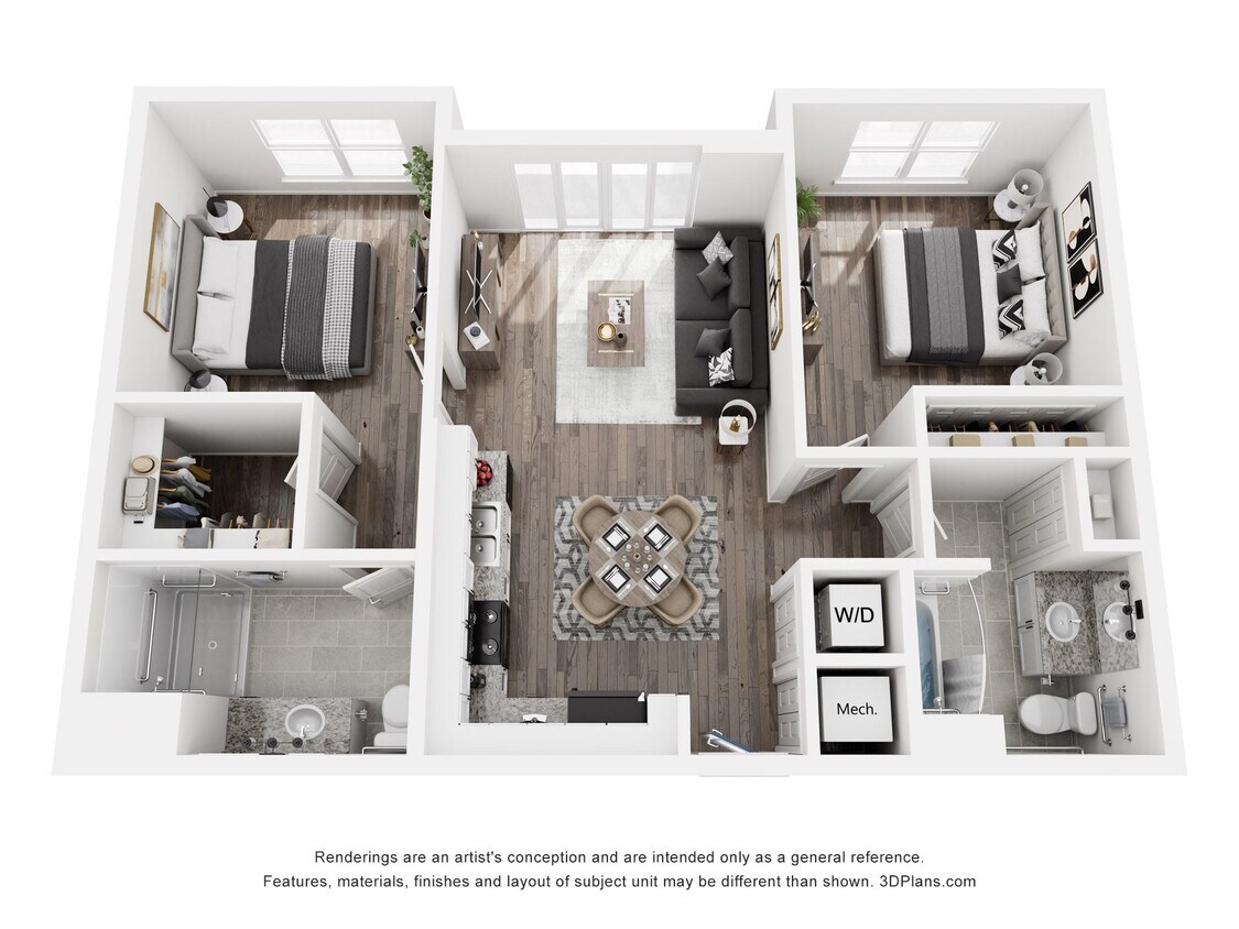Plano de planta - Courtside Apartments II