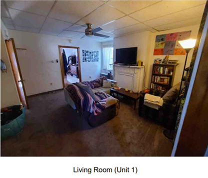 Unit 1 Living Room - 3417 Ward St