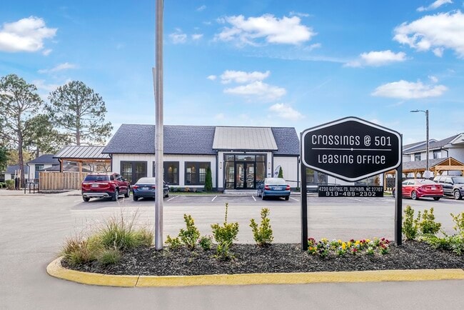 Unveil the charm of Crossings @ 501 Apartments, where modern design meets inviting hospitality. Explore our stylish leasing office and vibrant community atmosphere. Take the first step towards your new home today! - Crossings @ 501 Apartments