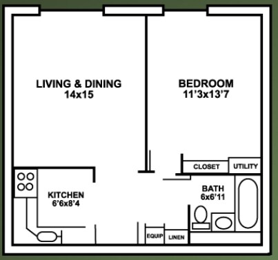 1BR/1BA - Dunn Tower I