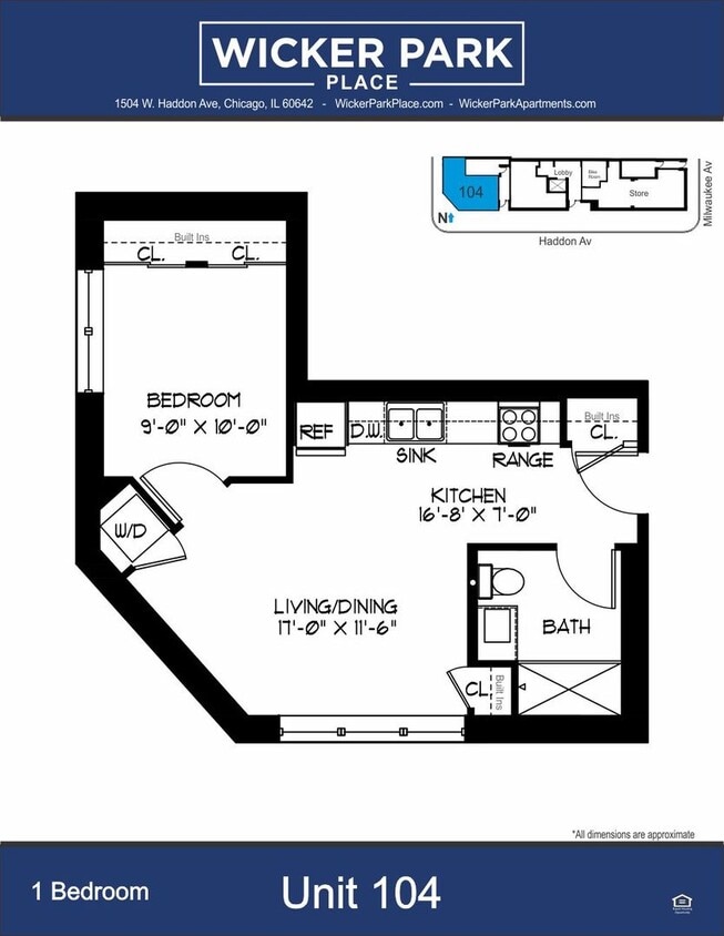 Foto del edificio - Brand New 1 Bed in Wicker Park. 12' Ceilings. Huge Windows, Elevator Building. Roof Deck. Free In...