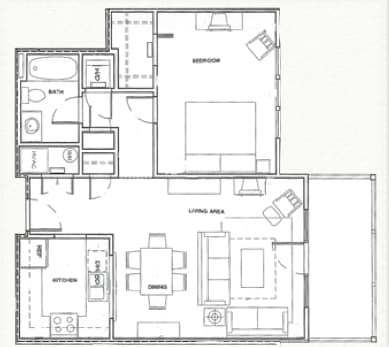 1BR/1BA - Evergreen Apartments