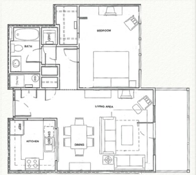 1HAB/1BA - Evergreen Apartments