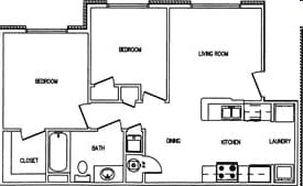 2BR/1BA - Cougar Court Apartments