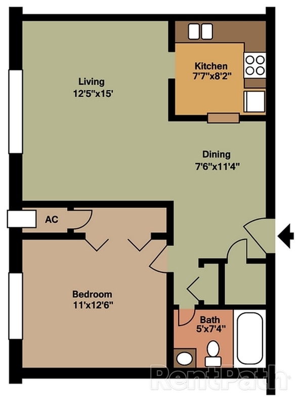 Ridgewood House – 101 - 1 Bdrm, 1 Bath