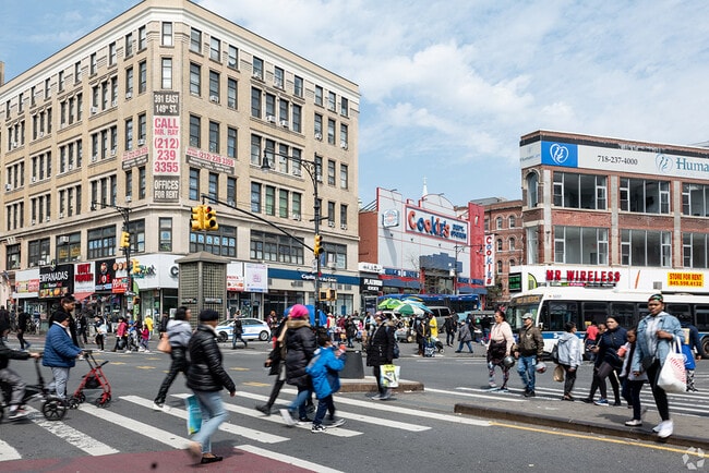 Melrose in South Bronx has a busy shopping center with lots of foot traffic.