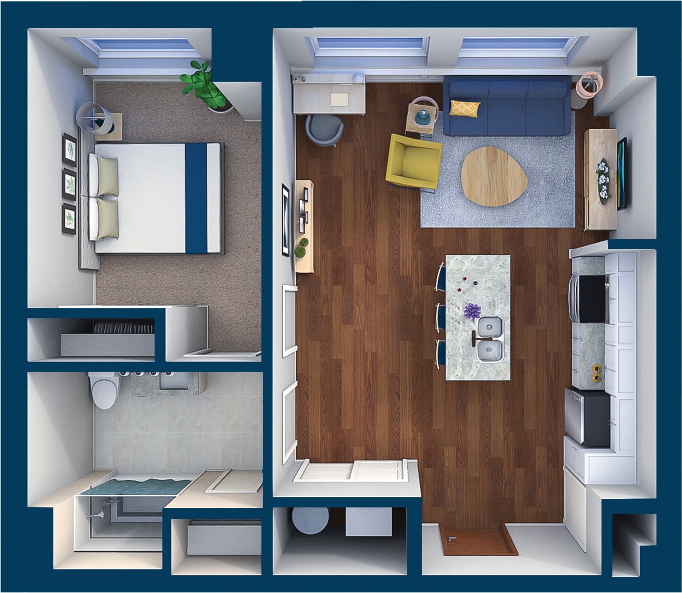 Residences at Leader – Suite Style 10 - 1 Bedroom 1 Bath