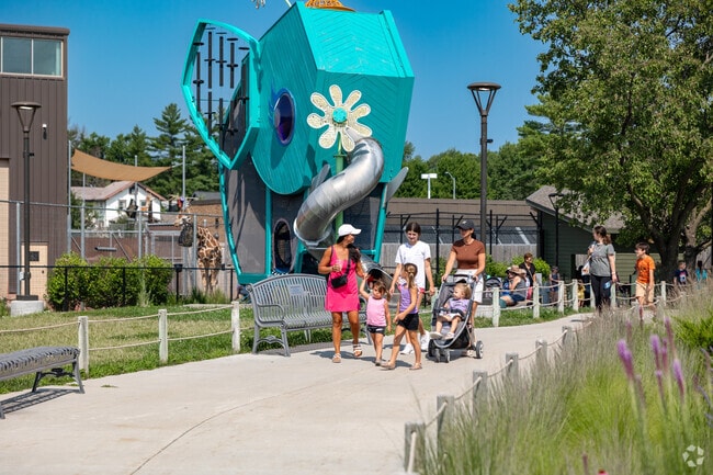 The Lincoln Children’s Zoo playground offers climbing areas for young visitors.