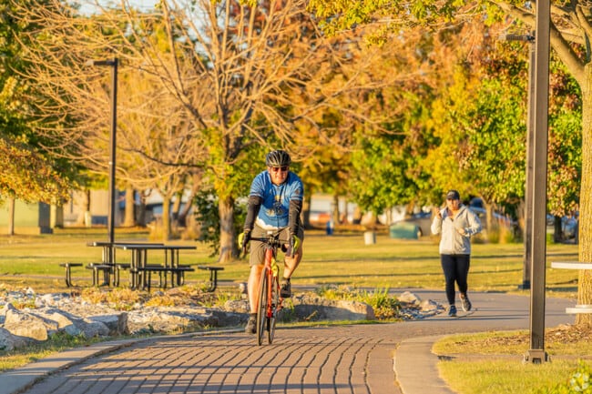Biking is a popular activity for locals at Admiral Flatley Park in downtown Green Bay.