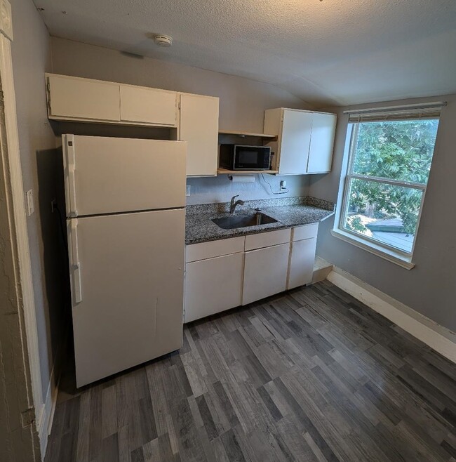 Kitchen with refrigerator and microwave - 217 Piedmont Ave