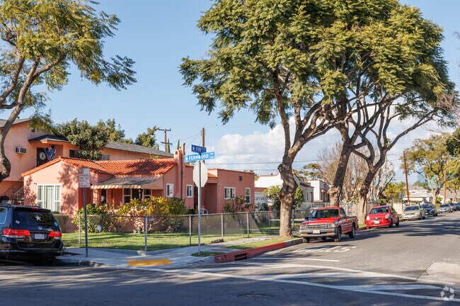 Find quaint homes with orange Spanish style roofs in Lynwood.