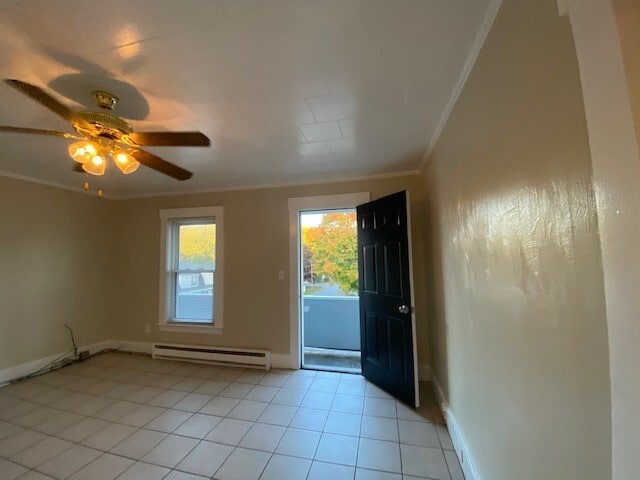 Entrance # 1 - Living Room with Private Balcony &amp; Ceiling Fan w/Freshly Painted Walls, Door &amp; Ceiling - 184 Hall Street