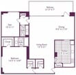 1 Bedroom + Den, 1.5 Bath 1100 SF A15