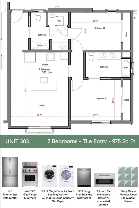 Unidad 303 - 2 habitaciones - 825 De la Vina St