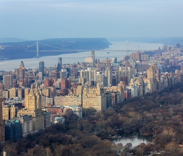 Aerial view of the Upper West Side and Central Park