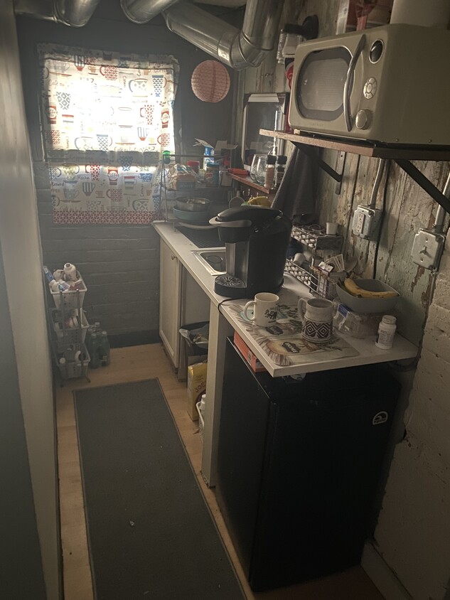 Kitchen with mini fridge and microwave - 137 Trowbridge St