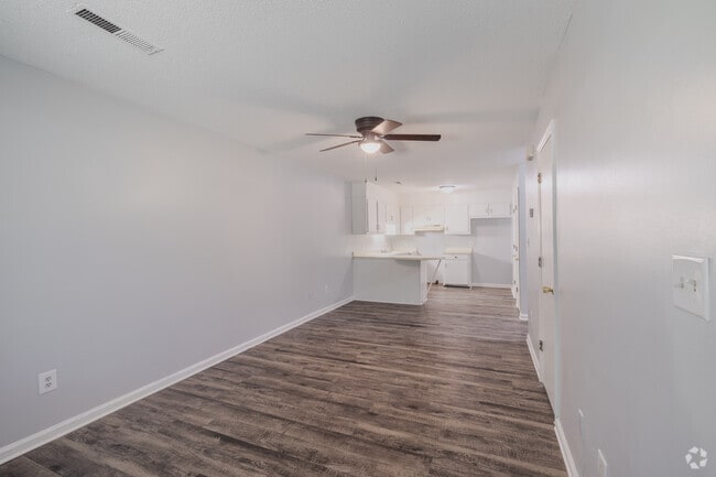 2BR, 1BA - 1,000SF - Living Room - Silkwood Apartments