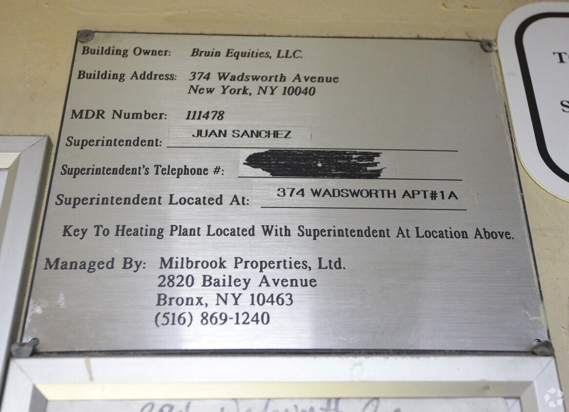 Foto del edificio - 374 Wadsworth Ave