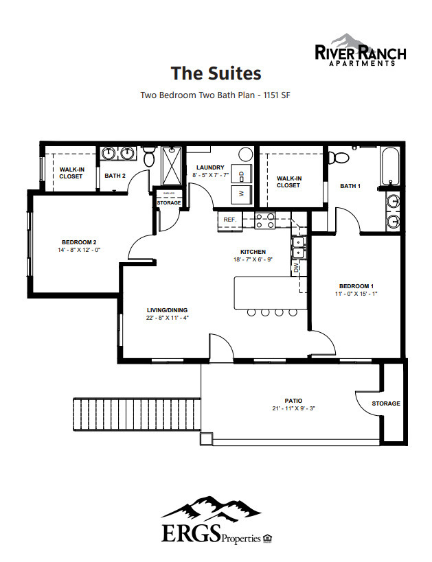 Plano de planta - River Ranch Apartments