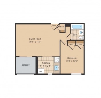 1BR/1BA - Hershey Plaza Apartments