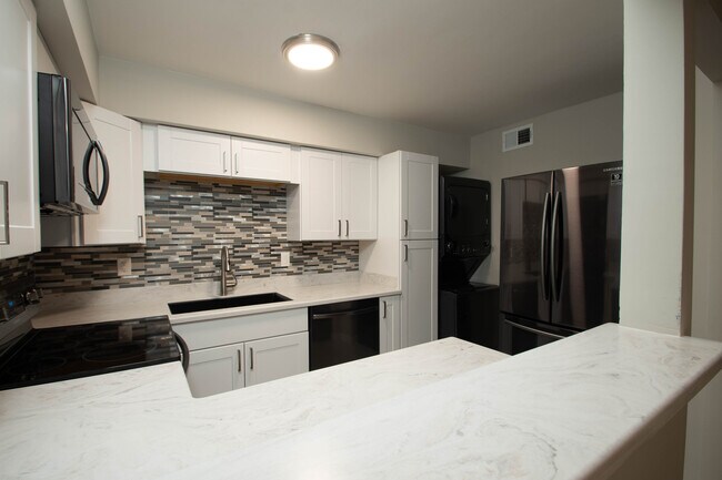 Completamente renovados de color negro, cocina con electrodomésticos de acero inoxidable, encimeras Corian, horno de convección - 5305 Fleetwood Oaks Ave
