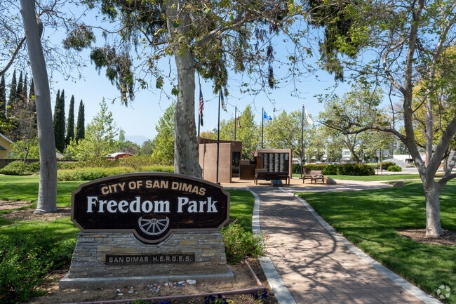 Freedom Park sign welcomes patrons to the park.