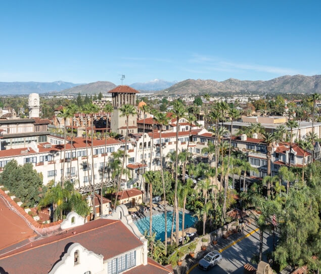 o The Mission Inn Hotel and Spa in downtown Riverside is a favorite among locals and visitors.