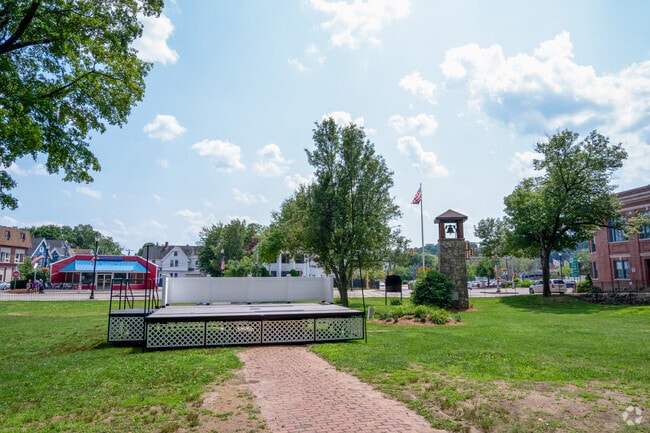 The stage at Union Common Park in Marlborough, Massachusetts.