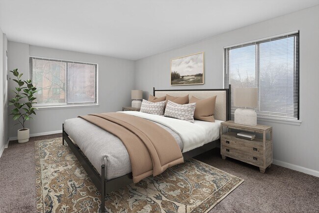 Bienvenido a The Venue Apartment Homes, donde la elegancia moderna se une al confort. Esta habitación de diseño exquisito ofrece vistas serenas y muebles con estilo para realzar su estilo de vida. Disfrute de la tranquilidad hoy mismo: ¡programe su visita ahora! - The Venue Apartment Homes