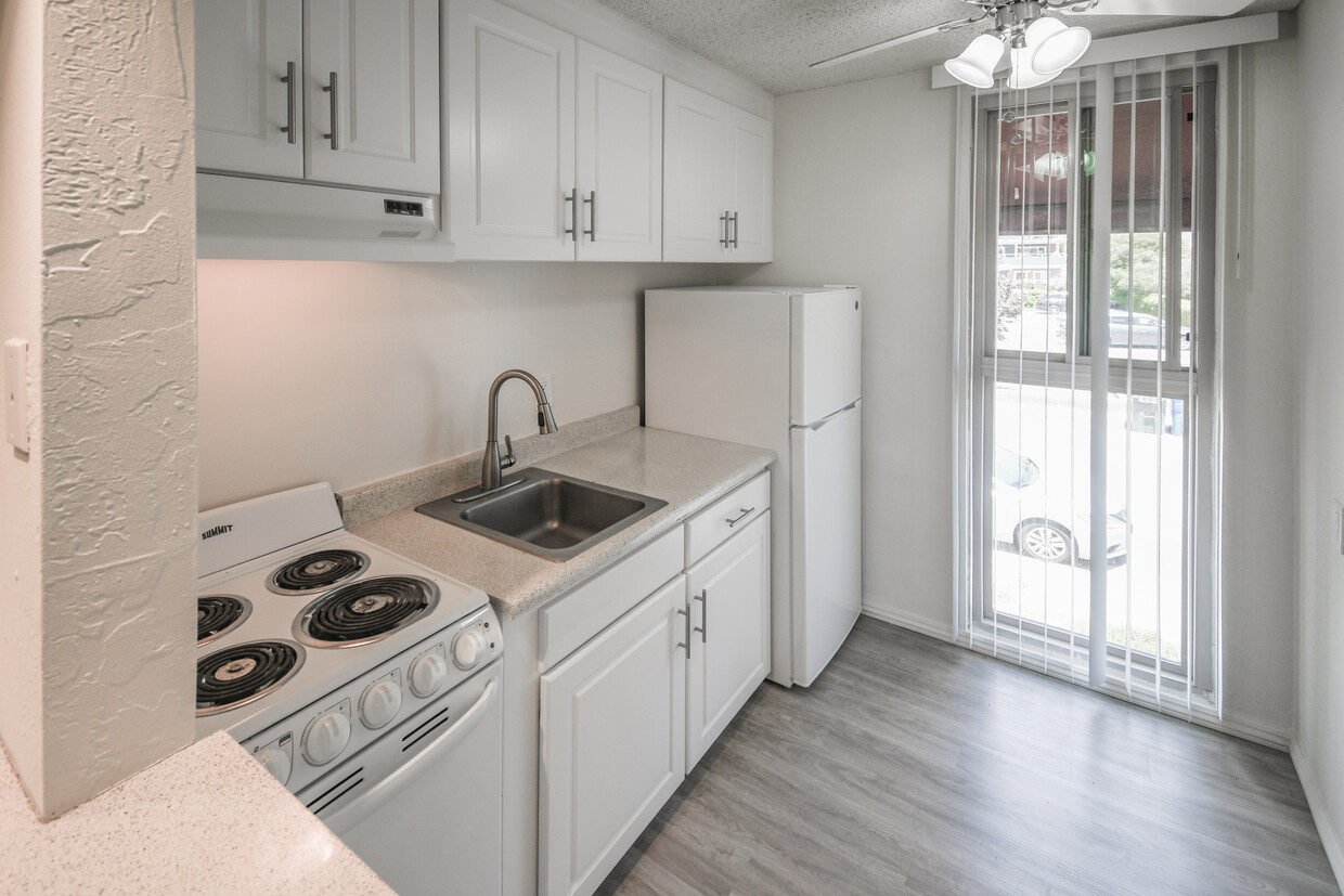 Modern, updated kitchens - Plum Street Garden Apartments