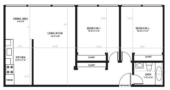 2BR/1BA - Forest Place Apartments