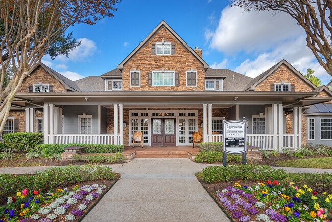 Leasing office entrance - Lodge at Cypresswood Apartments